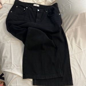 Black high waisted, wide leg Denim jeans -MANGO